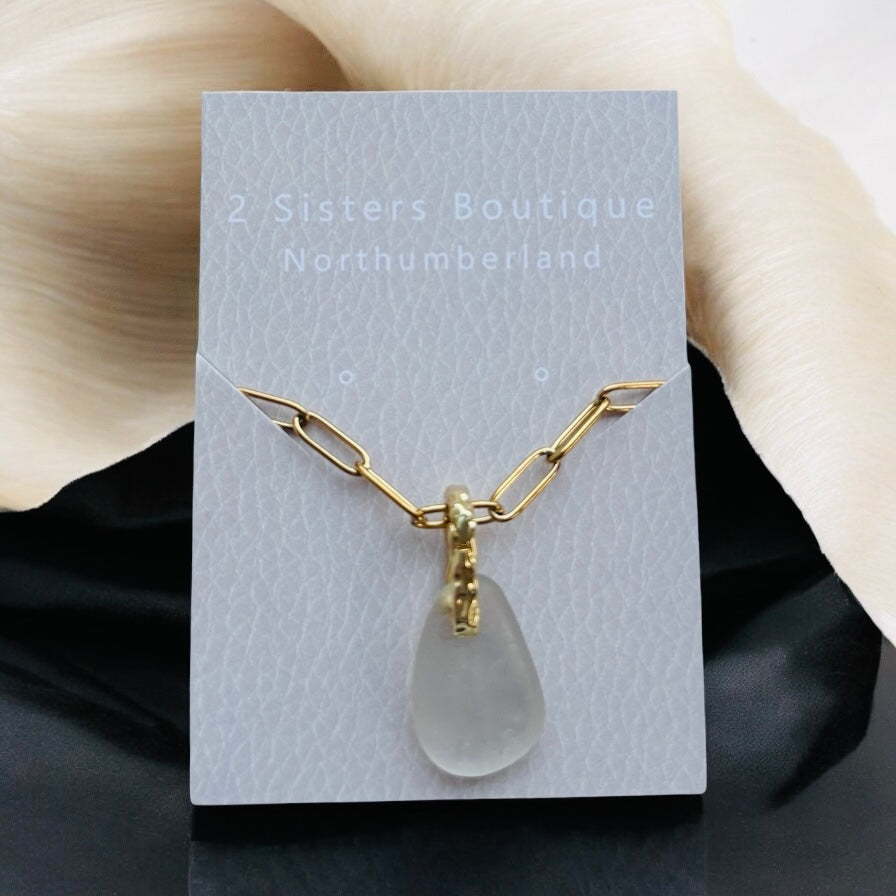 Sea Glass Drop Pendant Necklace