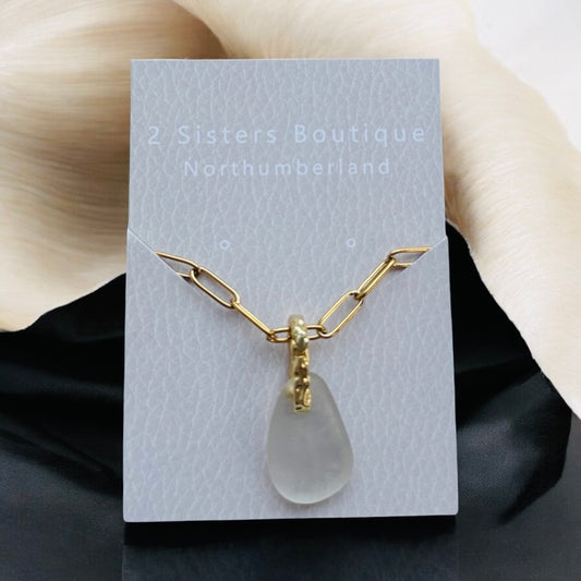 Sea Glass Drop Pendant Necklace