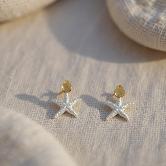 Sea Glass & Starfish Earrings