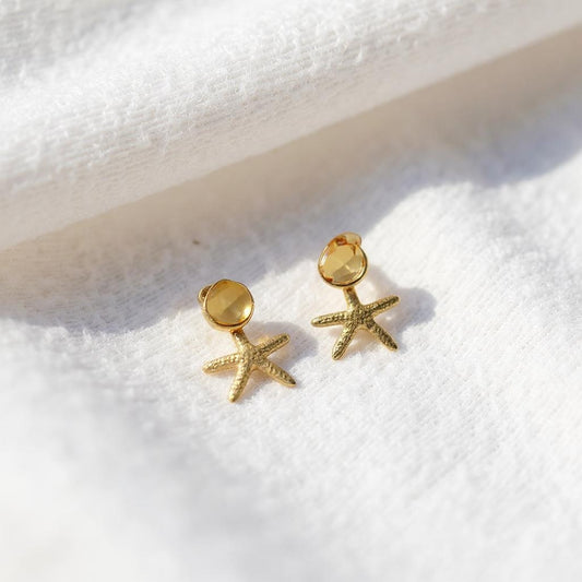 Sea Glass & Starfish Earrings